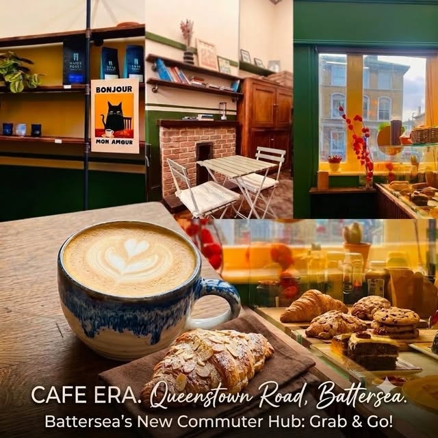 Cafe Era’s Instagram collage showing latte art, pastries and its cosy historic interior